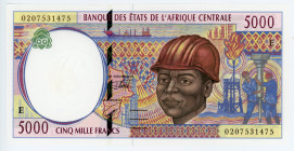 Central African States Cameroon 5000 Francs 2002
P# 204Eg, N# 205072; # 0207531475; UNC