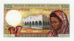 Comoros 500 Francs 1976 (ND)
P# 7a, N# 258084; # T1 42864; UNC