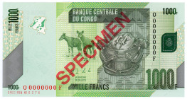 Congo Democratic Republic 1000 Francs 2013 Specimen
P# 101s, N# 212947; # 0276; UNC