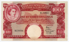 East Africa 100 Shillings 1958 - 1960 (ND)
P# 40, N# 267549; # A1 39564; XF/AUNC