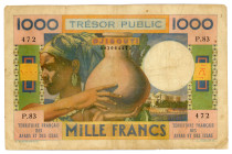 French Afars & Issas 1000 Francs 1974 (ND)
P# 32, N# 262160; # P.83 002064472; VF