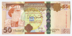 Libya 50 Dinars 2008
P# 75, N# 205132; # 1 xa/18 025872; UNC