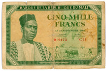 Mali 5000 Francs 1960
P# 5, N# 271536; # C15 019173; VG