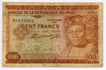 Mali 100 Francs 1960 (1967)
P# 7a, N# 217683; # D1429501; F