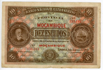 Mozambique 10 Escudos 1921
P# 69b, N# 272872; # 131,181; F