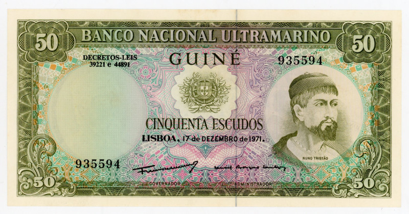 Portuguese Guinea 50 Escudos 1971
P# 44, N# 224448; # 935594; UNC