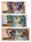 Saint Thomas & Prince 5000 - 10 000 - 50 000 Dobras 1996
P# 65, 66, 68, # AA1000620, BA0697312, DA0647496; UNC