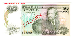Seychelles 50 Rupees 1977 (ND) Specimen
P# 21s, N# 212326; # A/1 000000; UNC