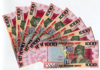 Sierra Leone 8 x 1000 Leones 2016
P# 30, N# 206278; # GA 495512 - 19; With Consecutive Numbers; UNC