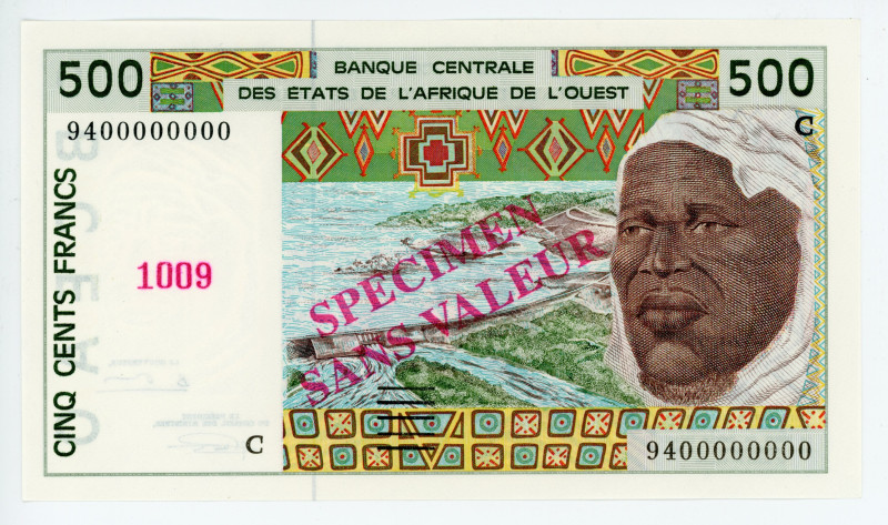 West African States Burkina Faso 500 Francs 1994 C Specimen
P# 310Cds, N# 20425...
