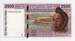 West African States Togo 2500 Francs 1992 T
P# 812Ta, N# 211938; # 9222766246; UNC
