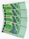 West African States 4 x 5000 Francs 2003 B - C - D - S Different Series
N# 201716; UNC