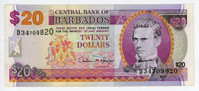 Barbados 20 Dollars 1996 (ND)
P# 49, N# 275434; # D34709820; VF