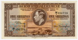 Bermuda 5 Shillings 1937
P# 8, N# 247031; # M1 356759; XF