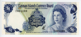 Cayman Islands 1 Dollar 1971
P# 1b, N# 205167; # A/2 691189; UNC