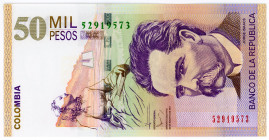 Colombia 50000 Pesos 2011
P# 455, N# 208162; # 52919573; UNC