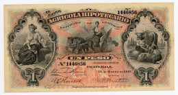 Guatemala Banco Agricola Hipotecario 1 Peso 1900
P# S101a, # 1446856; AUNC