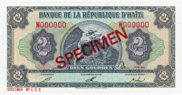 Haiti 2 Gourdes 1992
P# 260s, N# 204966; # W000000; UNC