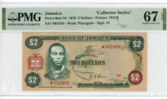 Jamaica 2 Dollars 1978 PMG 67 EPQ Superb Gem UNC
P# 60aCS3, # *001856