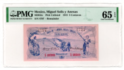 Mexico Miguel Solis y Anexas 5 Centavos 1915 PMG 65 EPQ
NL, # 4797; UNC