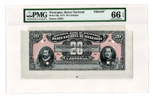 Nicaragua 20 Cordobas 1912 Proof PMG 66 EPQ
P# 59p, UNC