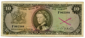 Trinidad & Tobago 10 Dollars 1964
P# 28b, N# 314333; # F902388; Signauture: A. N. McLeod; F