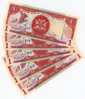 Trinidad & Tobago 5 x 1 Dollar 2006 Consecutive Numbers
P# 46, N# 204243; # ER651227 - ER651231; UNC