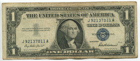 United States 1 Dollar 1957
P# 419, N# 201794; # J92137011A; Silver Certificate, Blue Seal, With Motto; VF