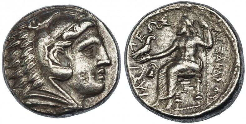 ALEJANDRO III. Tetradracma (336-323 a.C.). Anfípolis. R/ Zeus entronizado a izq....