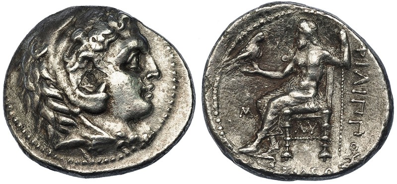 MACEDONIA. Filipo III. Tetradracma (323-317 a.C.). Babilonia. R/ Zeus entronizad...