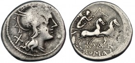ATILIA. Denario. Roma (155 a.C.). FFC-171. SB-1. Vanos. BC+.