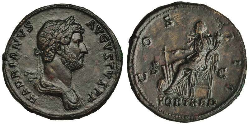 ADRIANO. Sestercio. Roma (125-128). A/ Busto laureado y drapeado a der.; HADRIAN...