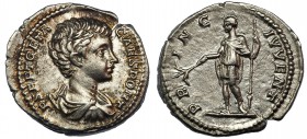 GETA. Denario. Roma (199-202). R/ El Emperador a izq.; PRINC IVVENT. RIC-15a. SB-159. EBC-/MBC+.