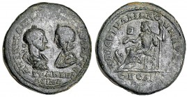 GORDIANO III Y TRANQUILINA. AE 26. Moesia. Marcianópolis. R/ Zeus entronizado a izq. COP-no. MBC-.