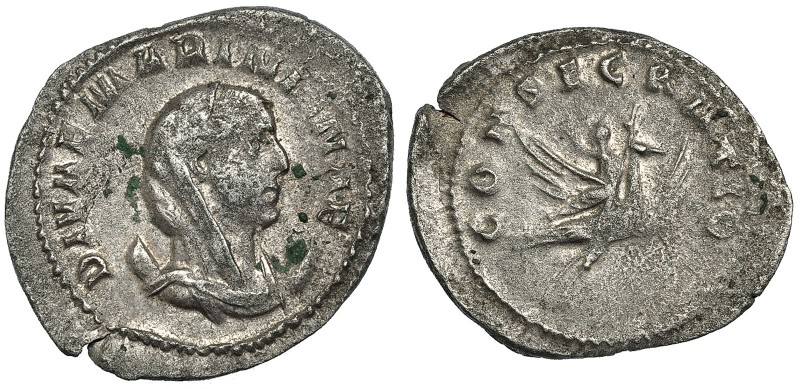 MARINIANA (Esposa de Valeriano I). Antoniniano. Roma (254-256). A/ DIVAE MARINIA...