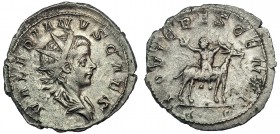 VALERIANO II. Antoniniano de plata. Lugdunum (257-258). R/ Júpiter joven sobre cabra; IOVI CRESCENTI. RIC-3. SB-26. MBC+.