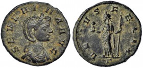 SEVERINA (Esposa de Aureliano). Denario. Roma (270-275). A/ Busto diademado a der. R/ Venus de pie a izq. con Cupido y cetro; en el exergo G. RIC-6. C...
