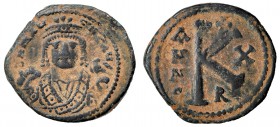 MAURICIO TIBERIO. 1/2 Follis. Theoupolis, Antioquía (582-602). SBB-535. MBC-.