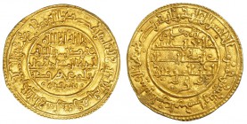 ACUÑACIONES ALMORÁVIDES. Ali b. Yusuf y el Amir Tasfin. Dinar. AU 4,15 g. Fez. 535H. V-1807. EBC-.
