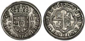 2 reales. 1722. Sevilla. J. VI-783. MBC+.