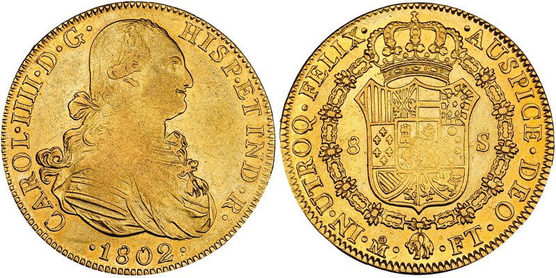 8 escudos. 1802. México. FT. VI-1339. MBC+/EBC-.