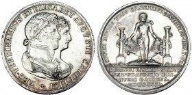 Medalla. Boda real. 1816. Cádiz. SR-40 mm, 17,89 g. Pequeñas marcas. EBC.