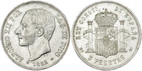 5 pesetas. 1882/1*18-82. Madrid. MSM. VII-88,2. MBC+.