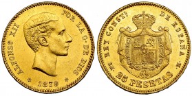 25 pesetas. 1879*18-79. Madrid. EMM. VII-107. B.O. EBC+.