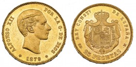 25 pesetas. 1879*18-79. México. EMM. VII-107. B.O. EBC+.