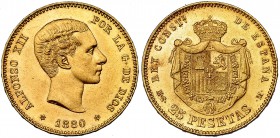 25 pesetas. 1880*18-80. Madrid. MSM. VII-108. B.O. EBC+.