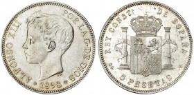 5 pesetas. 1898*18-98. Madrid. SGV. VII-190. R.B.O. EBC+.