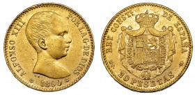 20 pesetas. 1890*18-90. Madrid. MPM. VII-195. R.B.O. EBC.