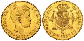 100 pesetas. 1897*18-97. Madrid. SGV. VII-199. EBC.