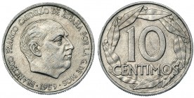 10 céntimos. 1959. Madrid. Rev. girado 90°. VII-280. EBC.